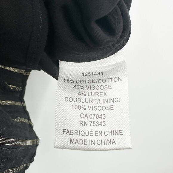 House of Harlow 1960 Corinne Shirred Smocked Mini Dress in‎ Black Gold Size M - Picture 8 of 11